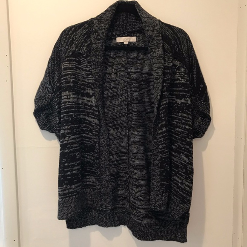 Loft Short Sleeve Open Front Cardigan